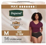 Depend Women 56 Count Medium Silhouette Incontinence Underwear Panty. Fixed Price $39.99.