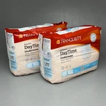 Tranquility Day Time 2PK Of 16 Disposable Absorbent Underwear Large (44-54IN) Wh. Fixed Price $39.20.
