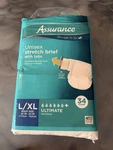 Assurance Stretch Briefs W Tabs Ultimate Absorbency L/xl 34 Pack Day/night. Fixed Price $23.99.