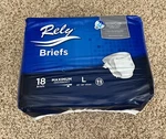 Rely Unisex Disposable Briefs Adult Large 18 Count Pack. Fixed Price $21.50.