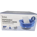 Commode Liners W/ Absorbent Pad Disposable Bedside 60 Count Potty By Dmi. Fixed Price $24.00.