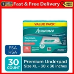 Assurance Unisex Premium Underpad For Adults, Xl Maximum Absorbency (30 Count). Fixed Price $33.99.
