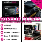 Aurelia Bold Nitrile Powder Free Disposable Strong Gloves - 5.5ML Thick. Fixed Price $15.37.