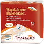 Tranquility Topliner Booster Pads Contour 120 Count. Fixed Price $44.99.