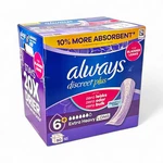 Always Discreet Plus Incontinence Pads For Women 6+ Extra Heavy Long - 90 Count. Fixed Price $15.00.