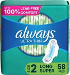 Ultra Thin Feminine Pads For Women, Size 2 Long Super Absorbency, With Wings, Un. Fixed Price $17.77.