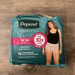 New Depend Fresh Protection Medium Maximum Woman Pull Up Underwear Qty 18. Fixed Price $9.99.