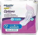 Equate Options Women's Moderate-regular Incontinence Pads, 72 Count. Fixed Price $29.89.