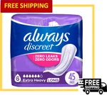 Always Discreet Adult Extra Heavy Long Incontinence Pads, Size 6 (45 Count). Fixed Price $32.29.