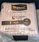 Depends For Women.night Defense Briefs Size Medium (31" - 37") New, Open Pkg. Fixed Price $30.00.