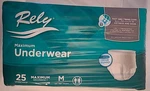 Rely 25 Count Pack Maximum Adult Underwear Absorbency Medium Diapers. Fixed Price $32.88.