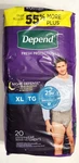 Depend Night Defense Incontinence Underwear For Men Xlarge 20 Count. Fixed Price $17.99.