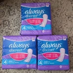 Always Discreet Incontinence Pads For Women- Sz 4- Mod. Absorb. 66 Ct Lot Of. Fixed Price $45.00.