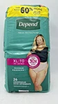 Depend Fresh Protection Women's Underwear Xl Extra Large, 26 Count New Sealed. Fixed Price $24.00.