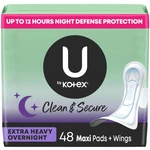 By Kotex Clean & Secure Overnight Maxi Pads With Wings, Extra. Fixed Price $39.48.