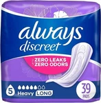 Always Discreet Incontinence Pads For Women, Maximum Long Length Purple 39 Count. Fixed Price $24.99.
