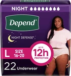 Depend 22 Pack Night Defense Blush Women's Large Incontinence Adult Diapers. Fixed Price $22.80.