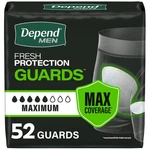 Incontinence Pads For Men Maximum Absorbency 52 Count Depend Guards. Fixed Price $28.99.