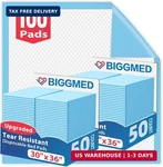 Biggmed Tear-resistant Disposable Bed Pads 30" X 36" 100 Count Absorbent Underpa. Fixed Price $62.31.