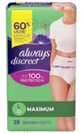 Always Discreet Incontinence & Postpartum Underwear For Women, 28 Count - Lg. Fixed Price $18.00.