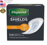 Depend Shield Incontinence For Men Bladder Control Pads, Light, (58 Count). Fixed Price $24.98.