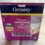 Walgreens Certainty Women's Underwear, Maximum Absorbency X-large 38CT. Fixed Price $14.89.
