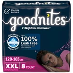 Goodnites Girls Nighttime Underwear Size Xxl 120-165 Lbs 8 Ct Packaging May Vary. Fixed Price $20.72.