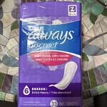 Always Discreet Incontinence Pads Extra Heavy 33 Level 6. Fixed Price $32.99.