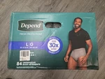 Depend Fresh Protection Men's Maximum Absorbency Underwear Large 84-CT New. Fixed Price $64.99.