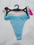 Nwt Betsey Johnson Women Size Xl Cotton And Lace Thongs Panties 5 Pieces. Fixed Price $38.00.