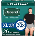 Depend Fresh Protection Incontinence Underwear For Men, Max Absorb, Xl, 26 Count. Fixed Price $26.88.