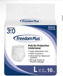 Freedom Plus ESSENTIAL360 Adult Underwear, Size L, 10 Pack. Fixed Price $45.99.