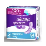 Always Discreet Incontinence Pads Moderate Absorbency Long Length 54 Count. Fixed Price $17.24.