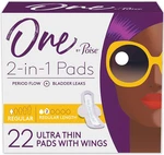 One By Feminine Pads With Wings (2-IN-1 Period & Bladder Leakage For Women. Fixed Price $14.99.