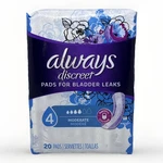 Always Discreet Incontinence Pads #4 Moderate For Bladder Leaks Scent - 20CT. Fixed Price $9.99.