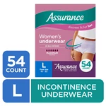 Assurance Womens Incontinence & Postpartum Underwear Maximum Absobencylge 54 Ct.. Fixed Price $31.49.
