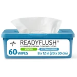 Medline Readyflush Biodegradable Flushable Wipes With Aloe, 60 Count. Fixed Price $13.95.