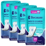Because Premium Guards For Men - 80 Count (4 Packs Of 20), White. Fixed Price $49.79.