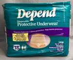 Depend Incontinence Moderate Absorbency Underwear For Women, Large - 18 Count. Fixed Price $21.00.