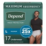 Depend Disposable Underwear Male Large Maximum 34 Ct. Fixed Price $48.41.