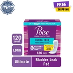 New Poise Ultra Thin Pads, Ultimate Absorbency, Long Length, 120 Count Bulk Pack. Fixed Price $68.99.