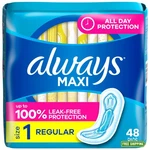 Always Maxi Feminine Pads Without Wings For Women. Fixed Price $12.45.