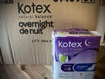 Case - By Kotex Security Maxi Pad With Wings, Overnight, Aloe, 12 Packs. Fixed Price $70.00.