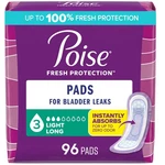 Poise Incontinence & Postpartum Pads, 3 Drop Light 96 Count. Fixed Price $33.49.