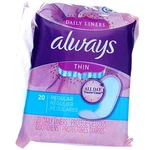 5 Pack Always Thin Daily Liners, Regular, Wrapped, Unscented, 20 Ct. Fixed Price $12.46.