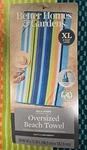 Better Homes & Gardens Xl Beach Towel Soft Absorbent 38X72" Bold Stripe. Fixed Price $10.00.