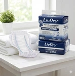 Livdry Hyper 2400 Super Absorbent Incontinence Pads (new) (2-PACKS) (18CT). Fixed Price $99.99.