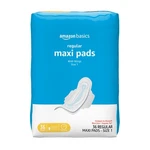 Amazon Basics Thick Maxi Pads With Wings For Periods, Regular Size 1,. Fixed Price $12.99.