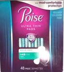 Poise Ultra Thin Pads, Regular Length, Moderate Absorbency, 48. Fixed Price $19.95.