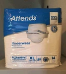 Attends Extra Heavy Absorbency Adult Incontinence Underwear Xl 58"-68" 14CT. Fixed Price $16.00.